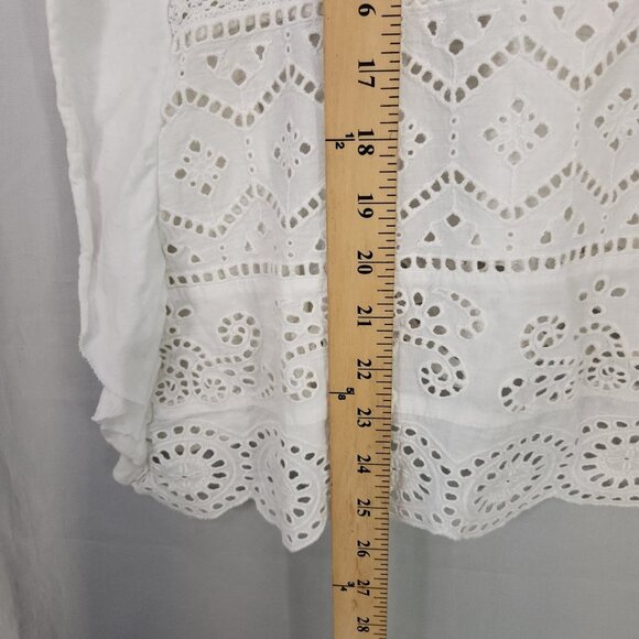 Anthropologie Sustainable Lace Tank Size XL White Eyelet Coastal Feminine Beach - Picture 7 of 10